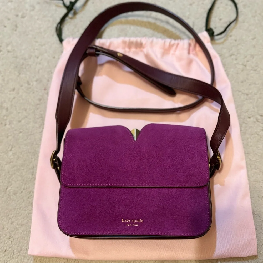Kate Spade New York Women's Mystery Suede Small Shoulder Bag- Berry Blitz Multi